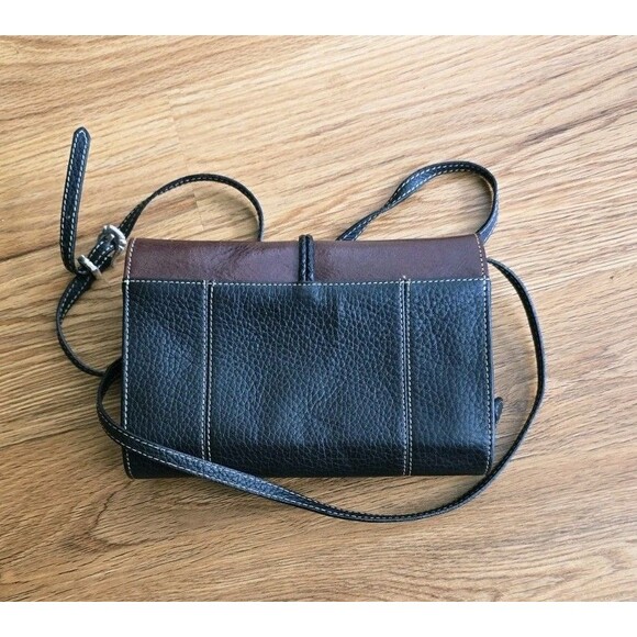 Brighton Leather Crossbody Mini Bag Black and Brown Wallet - Picture 2 of 14